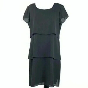 Vtg DW3 David Warren dress sz 14 black 80’s 90’s